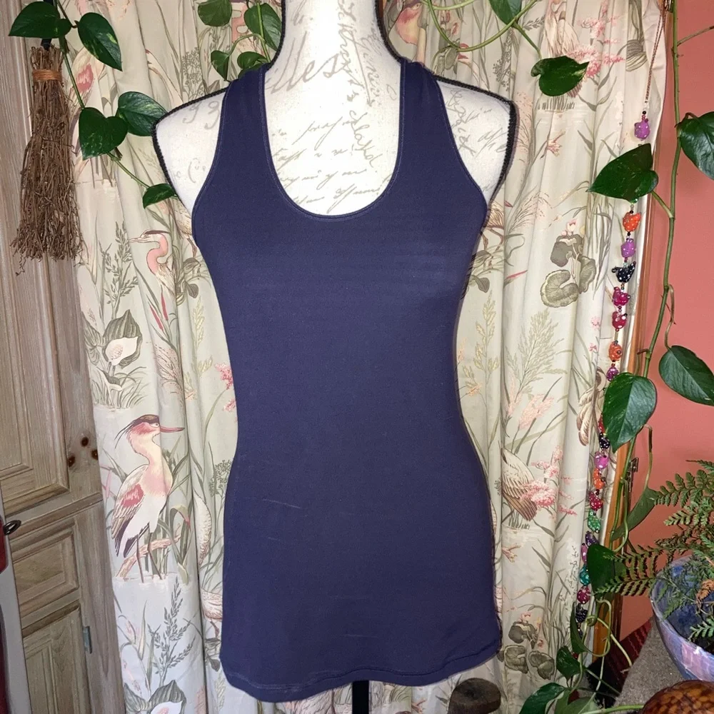 Ivivva by Lululemon Big Girls Juniors Reversible Stripe Blue Athletic Tank sz 14 - Picture 8 of 10